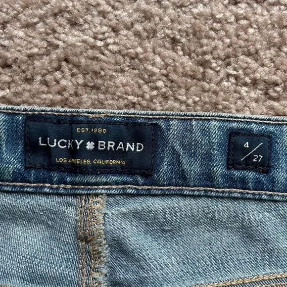 Lucky Brand Sweet Crop Medium Wash Distressed Jeans Size 4 - Picture 4 of 12